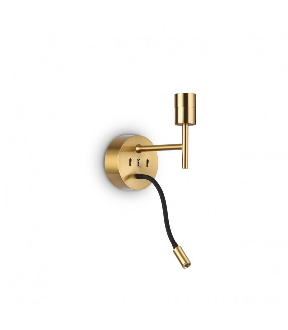 Aplique de pared con luz de lectura Set Metal, aluminio Latón 20,5 Cm