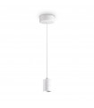 Designer pendant lamp Set 1 bulb Metal, white aluminum