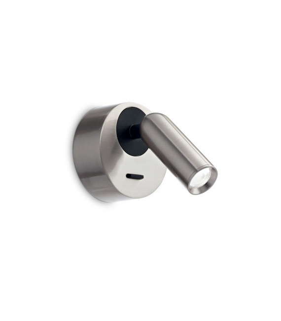 Applique avec liseuse Bean Verre,métal Nickel 1 ampoule 8,5cm