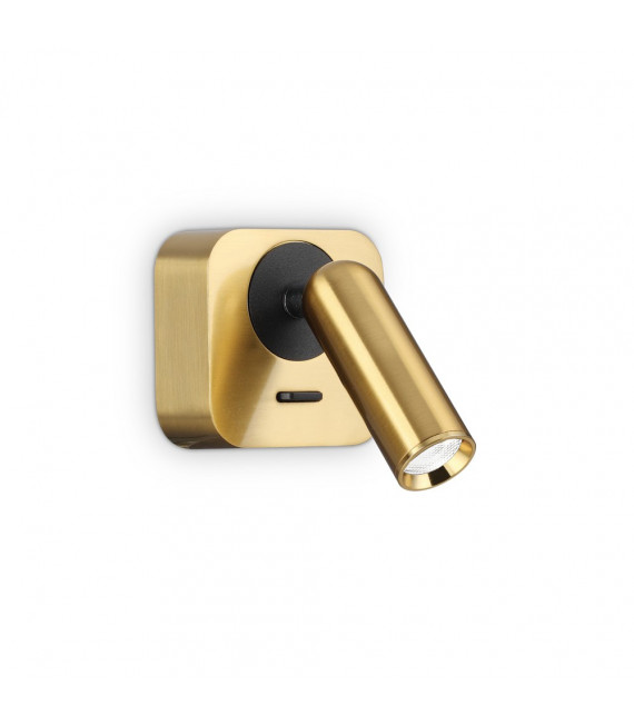 Aplique con lámpara de lectura Bean Vidrio, metal Latón 1 bombilla 8,5cm