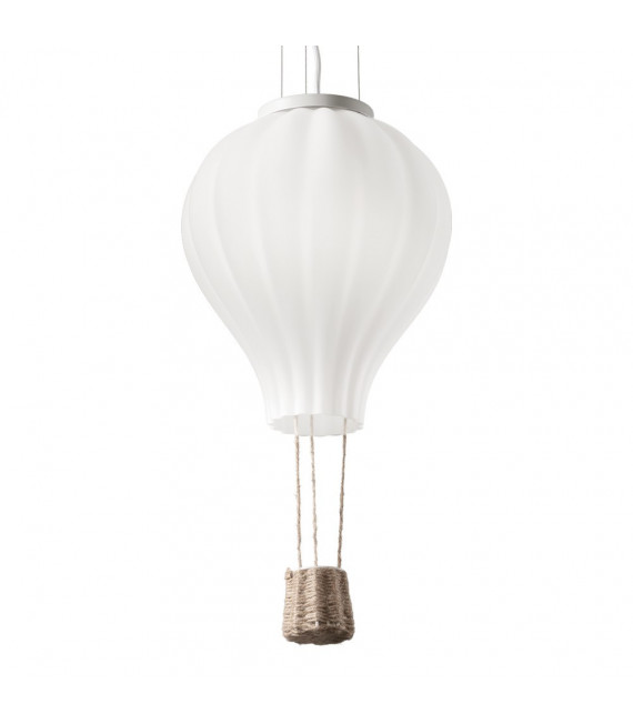 Plafonnier Dream 1 ampoule Verre,tissu blanc