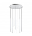 Suspension Filo 12 ampoules Métal,aluminium blanc