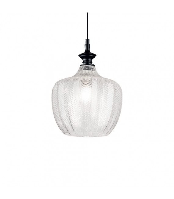 Lámpara colgante Lord 1 bombilla Vidrio, metal Transparente