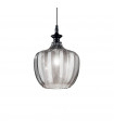 Suspension Lord 1 ampoule Verre,métal Fumé