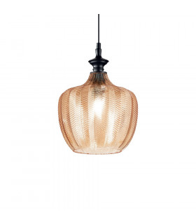 Suspension Lord 1 ampoule Verre,métal ambre