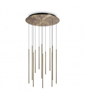 Lampada a sospensione Filo 12 luci Metallo, alluminio Ottone