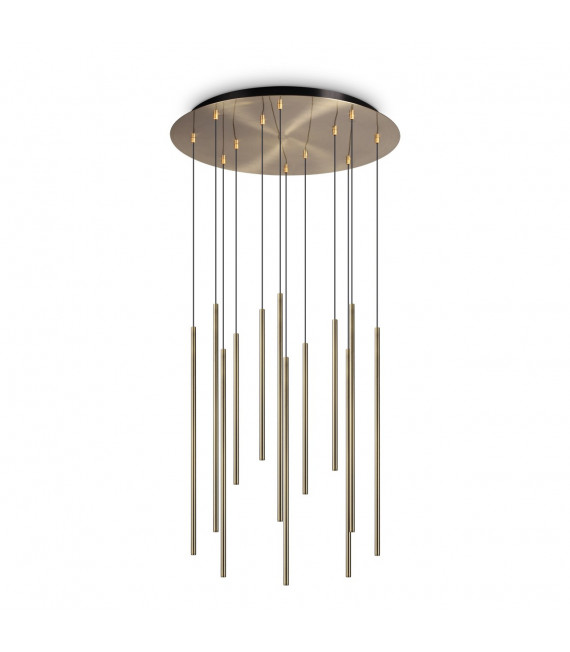 Lampada a sospensione Filo 12 luci Metallo, alluminio Ottone