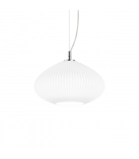 Lampada a sospensione Plisse 1 lampadina Vetro, metallo Cromo