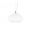 Suspension Plisse 1 ampoule Verre,métal Chrome