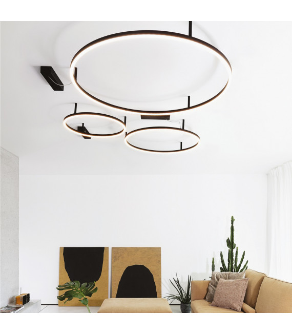 Plafón LED integrado Oracle Metal, aluminio Negro 1 bombilla 7cm