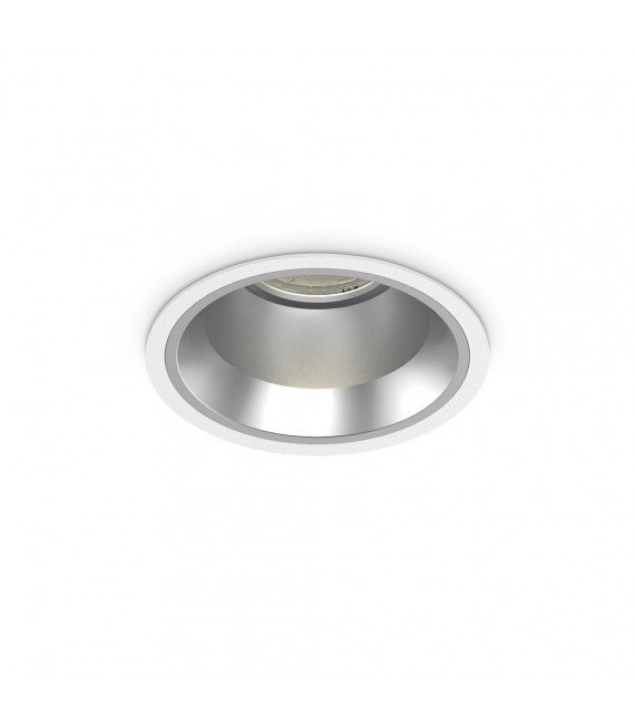 Spot encastré Off Métal,aluminium blanc 1 ampoule 10cm