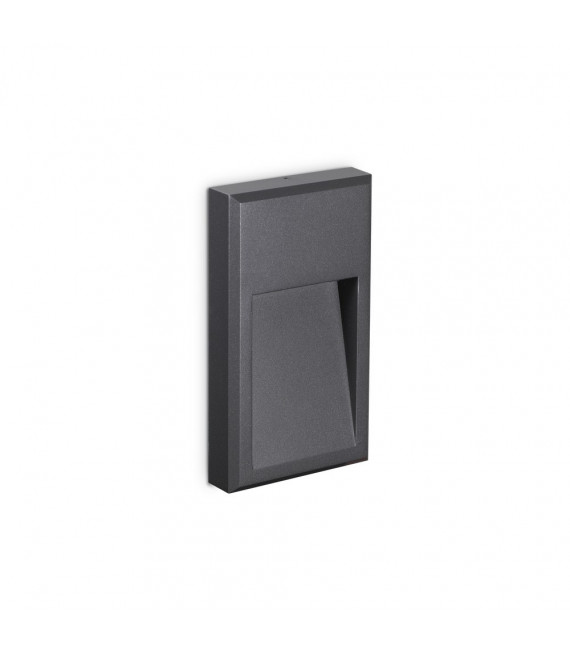 Aplique Febe Cristal, metal Antracita 1 bombilla 22,5cm