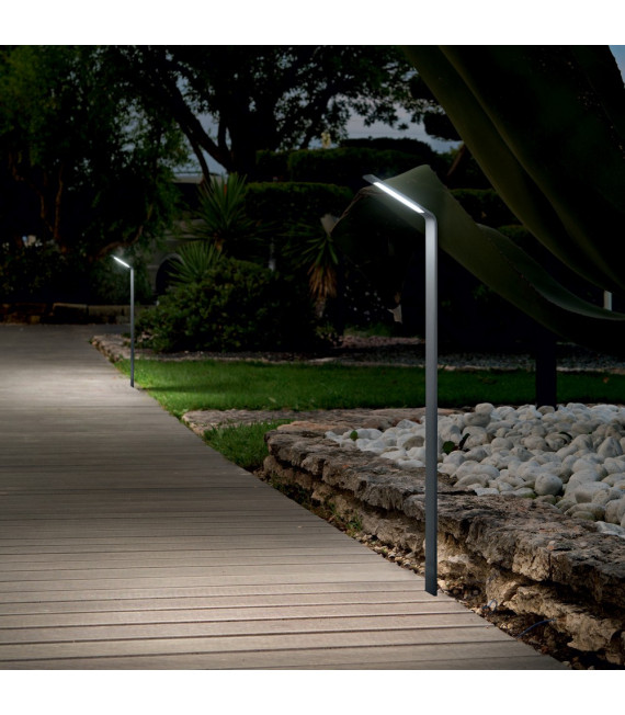 Gartenpoller Agos Metal, Aluminium Anthrazit 1 Glühbirne 80cm