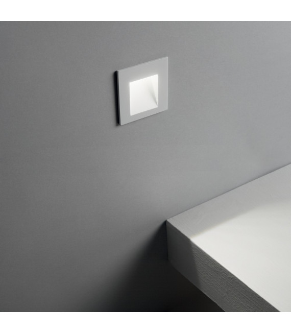 Aplique jardín empotrable Bit Metal, aluminio blanco 1 bombilla 7cm
