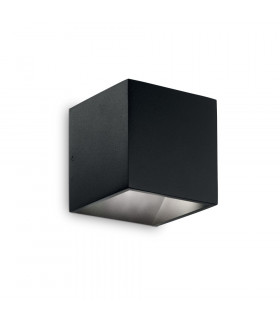 Garden wall lamp Rubik Metal, aluminum Black 1 bulb 10cm
