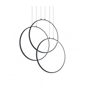 Suspension LED intégré Frame Métal,aluminium Noir 1 ampoule cm