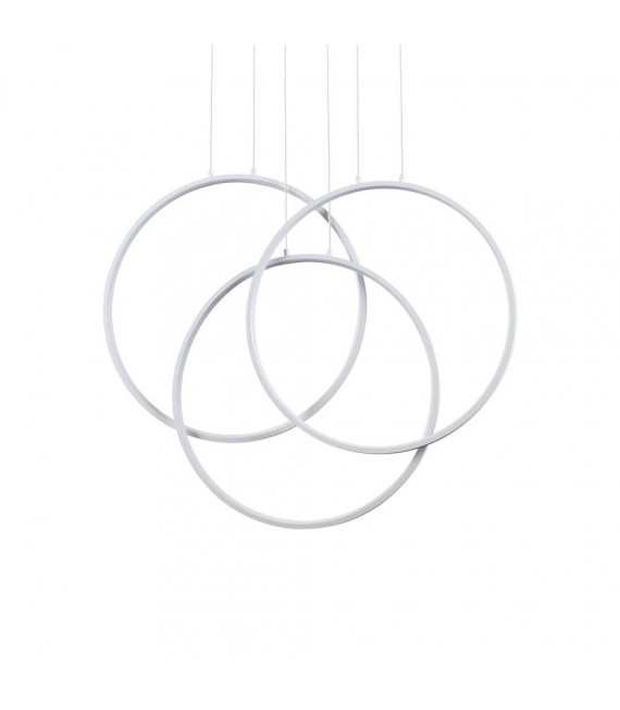 Frame integrated LED suspension 1 bulb Metal, white aluminum