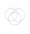 Frame integrated LED suspension 1 bulb Metal, white aluminum