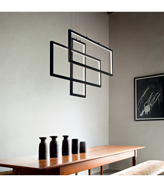 Suspension LED intégré Frame 1 ampoule Métal,aluminium blanc