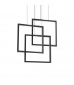 Suspension LED intégré Frame 1 ampoule Métal,aluminium Noir