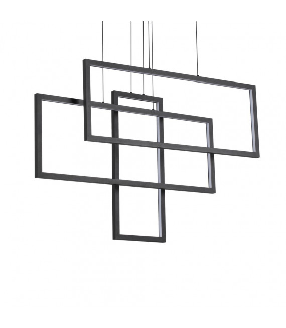 Suspension LED intégré Frame 1 ampoule Métal,aluminium Noir
