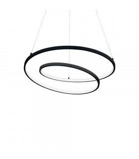 Suspensión LED integrada Bombilla Oz 1 Metal, plástico Negro