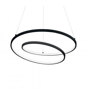 Suspensión LED integrada Bombilla Oz 1 Metal, plástico Negro