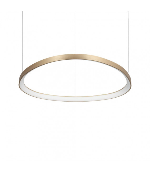 Integrated LED suspension Gemini 1 bulb Metal, plastic Brass