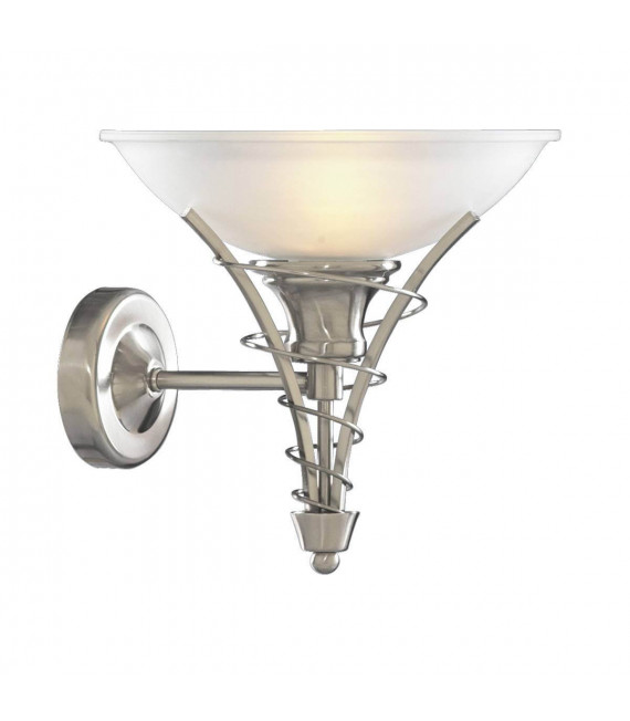 Wandleuchte Linéa Satin Silber und Opalglas