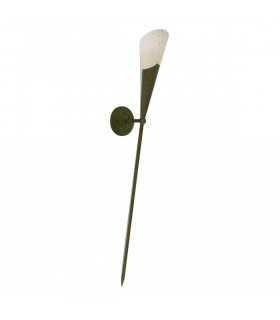 Lange Taschenlampe Wandleuchte, Rotbraun und Scavo Glas