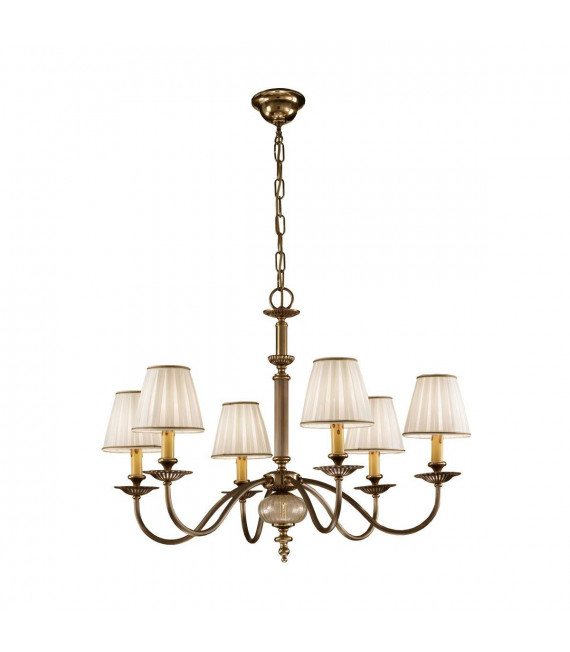 Lampadario classico ASCOT ottone antico 6 lampadine