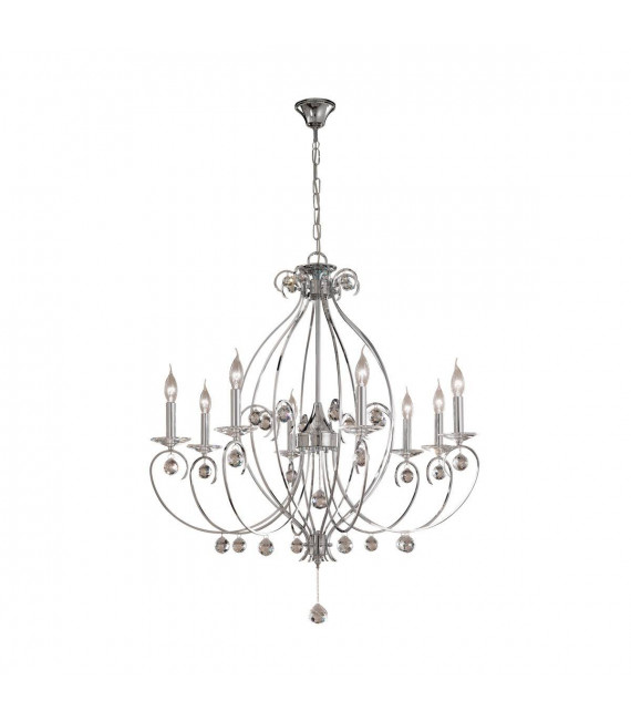Chandelier classique CARAT chrome 8 ampoules