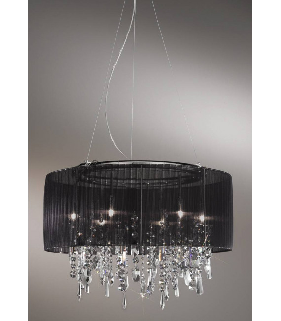 Candelabro de cristal PARALUME cromo 6 bombillas