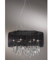 Chandelier en cristal PARALUME chrome 6 ampoules