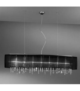 Lampada a sospensione in cristallo PARALUME cromo 7 lampadine