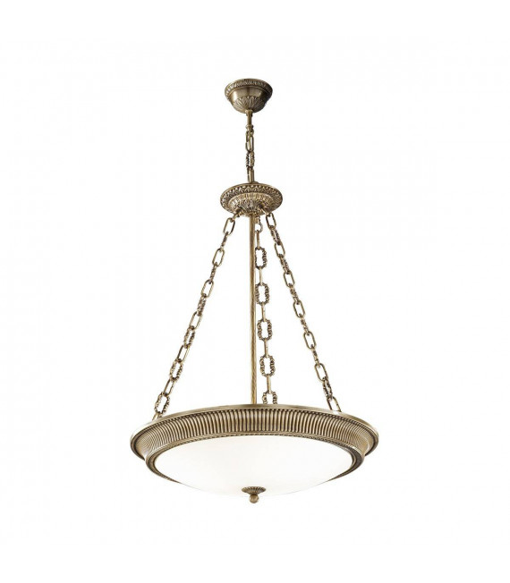 Lampada a sospensione classica MILORD in ottone antico a 3 lampadine