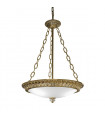 Suspension classique MILADY laiton antique 3 ampoules