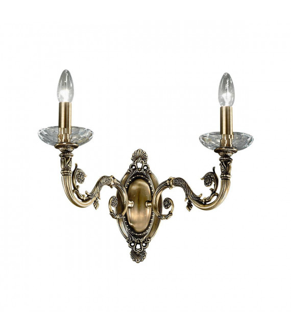 Applique classica CONTARINI ottone antico 2 lampadine