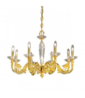 Candeliere classico CONTARINI 24 carati Oro 8 lampadine
