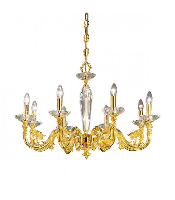 Candeliere classico CONTARINI 24 carati Oro 8 lampadine