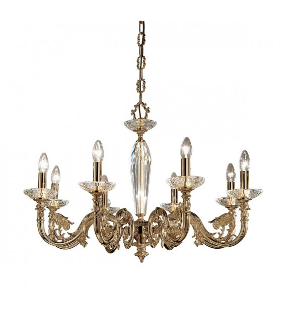 Candeliere classico CONTARINI ottone antico 8 lampadine