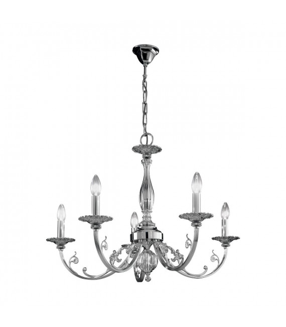 Candeliere classico PISANI cromato 5 lampadine
