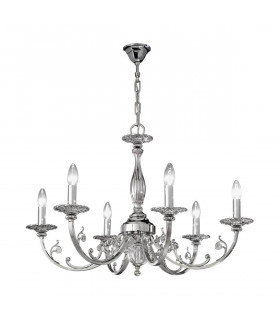 Chandelier classique PISANI chrome 6 ampoules