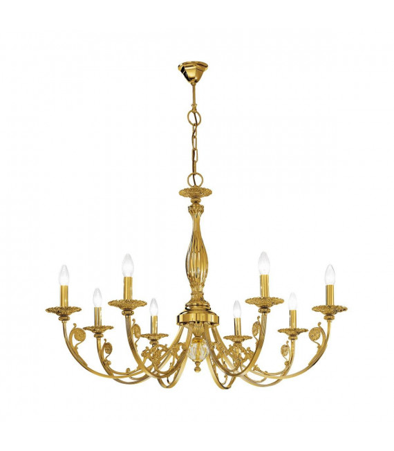 Candeliere classico PISANI in oro francese 8 lampadine