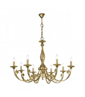 Candelabro clásico PISANI latón antiguo 8 bombillas