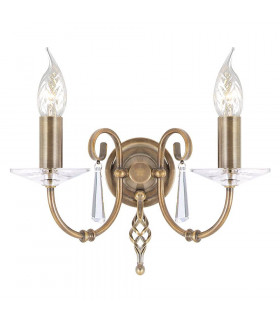 Ägäische Wandlampe, poliertes Messing und Glas, 1 Glühbirne