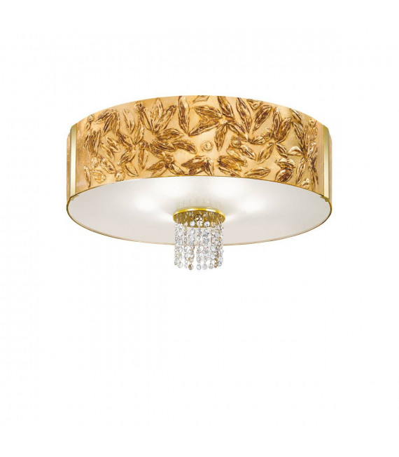 Plafonnier design EMOZIONE Or 24 Carats 6 ampoules