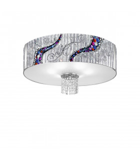 Plafonnier design EMOZIONE chrome 6 ampoules