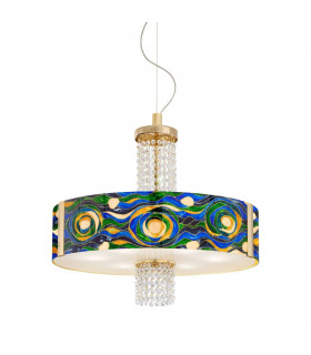 Lampada a sospensione design EMOZIONE 24 carati in oro 6 lampadine
