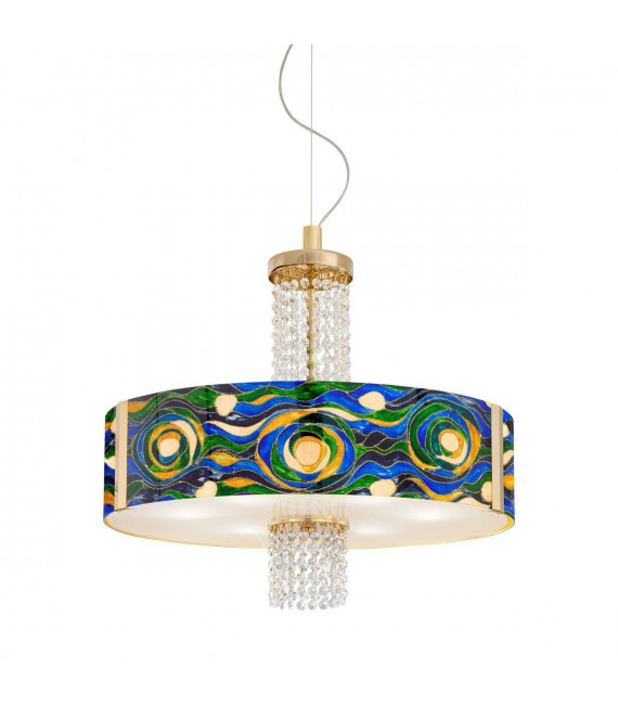 Lampada a sospensione design EMOZIONE 24 carati in oro 6 lampadine